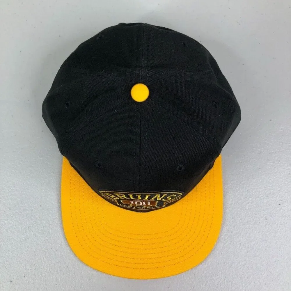 Boston Bruins Hat Black Centennial American Needle Blockhead‎ Snapback Cap 100th